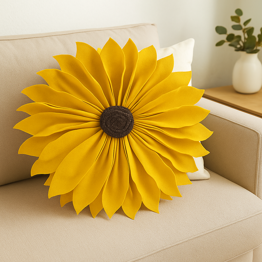 3D Golden 13" Felt Decorative Throw Pillow