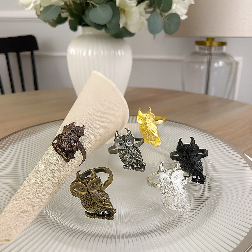 Owl Metal Napkin Ring Holder