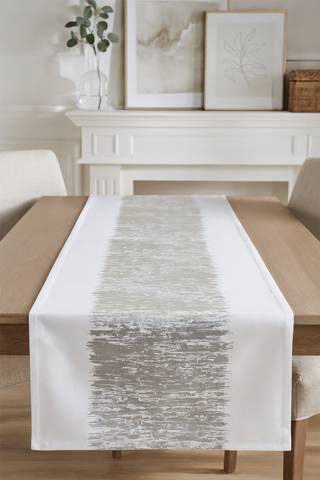 700 - Metallic Silver Cotton Table Runner