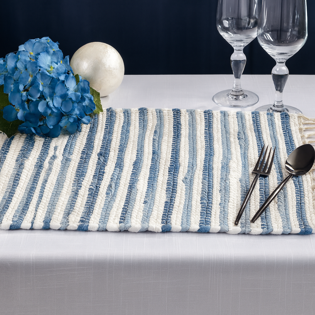 4873 - Striped Denim Chindi Cotton 14"x20" Placemat