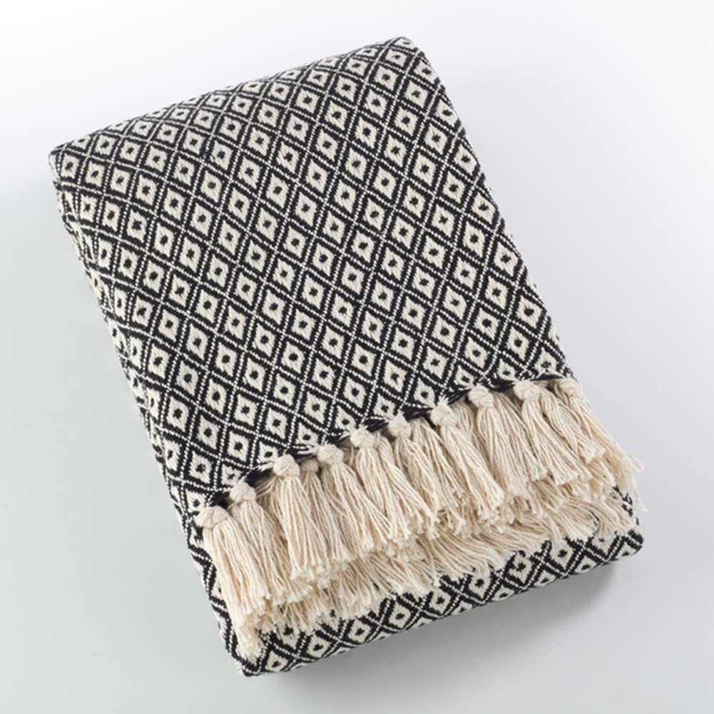 Diamond Weave Soft Cotton Throw Blanket