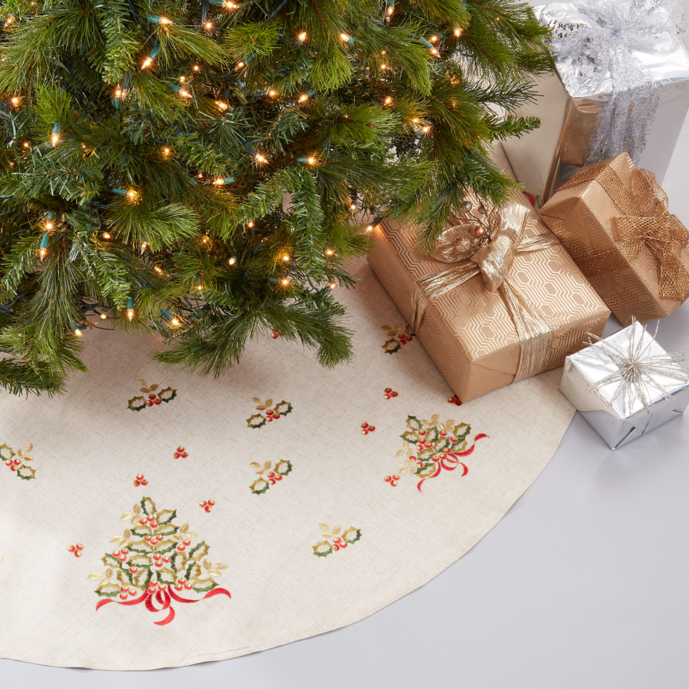 Embroidered 56" Christmas Tree Skirt