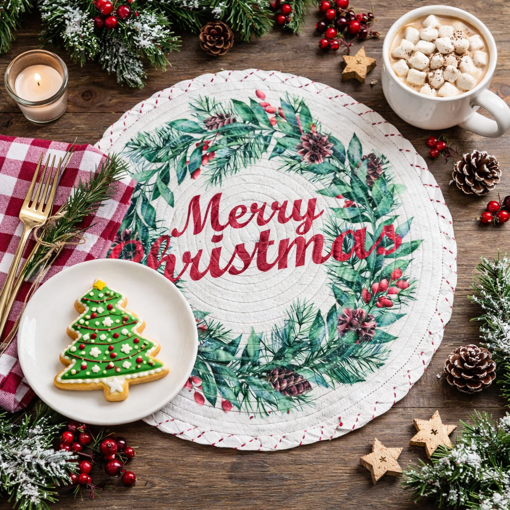 Merry Christmas Woven 15" Placemat