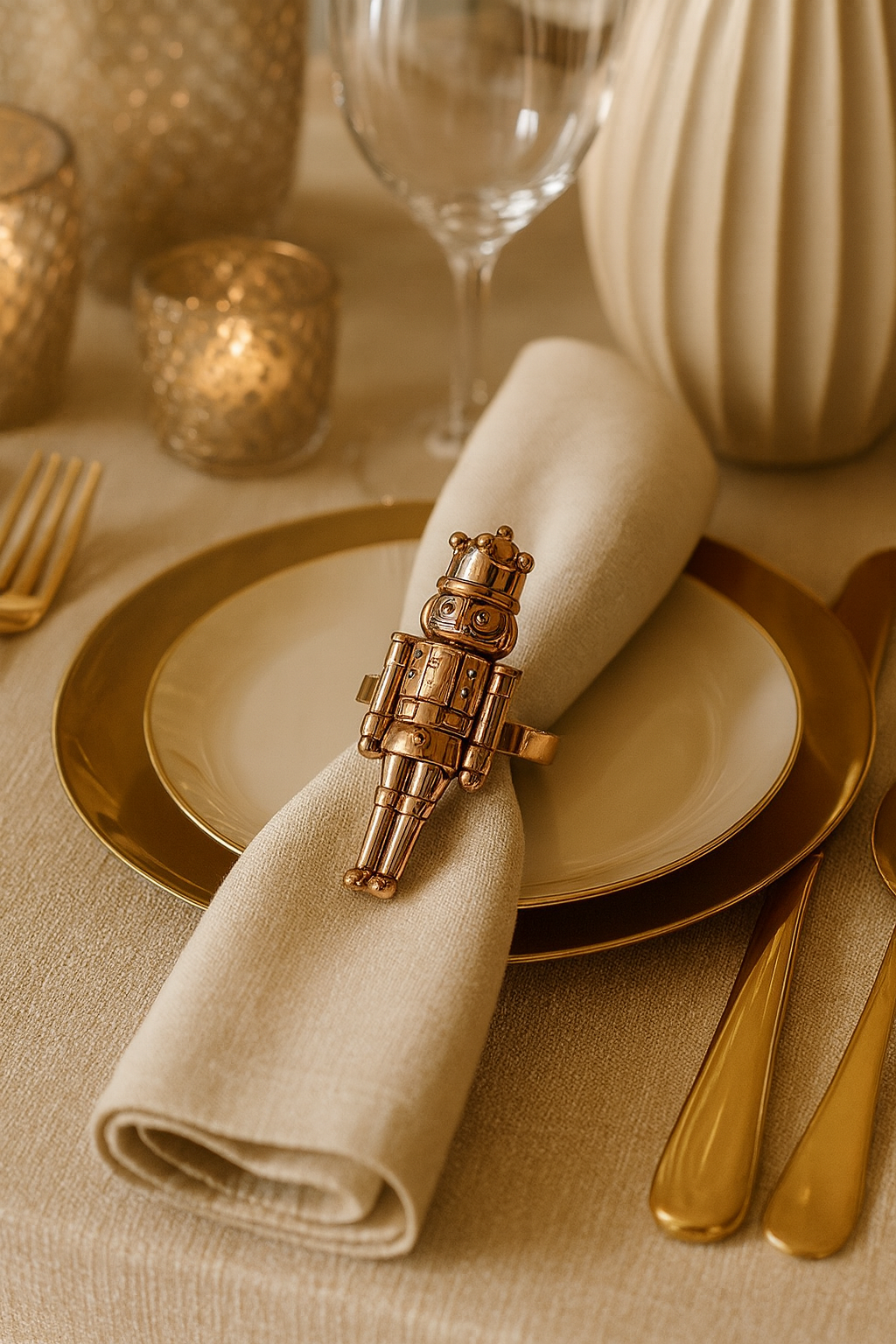Rose Gold Nutcracker Napkin Ring