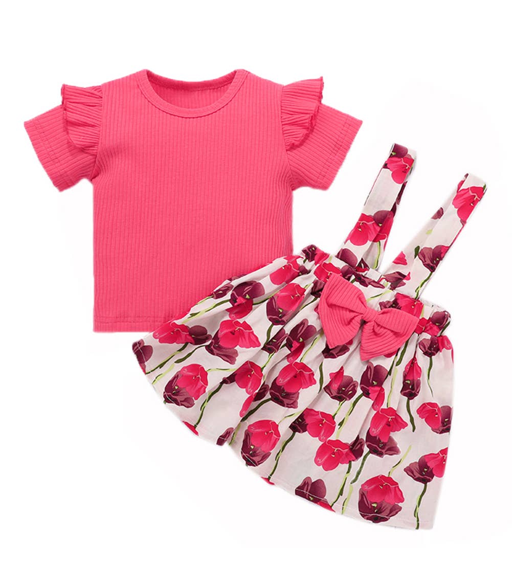 Pink Floral 2-Piece Baby Dress Set