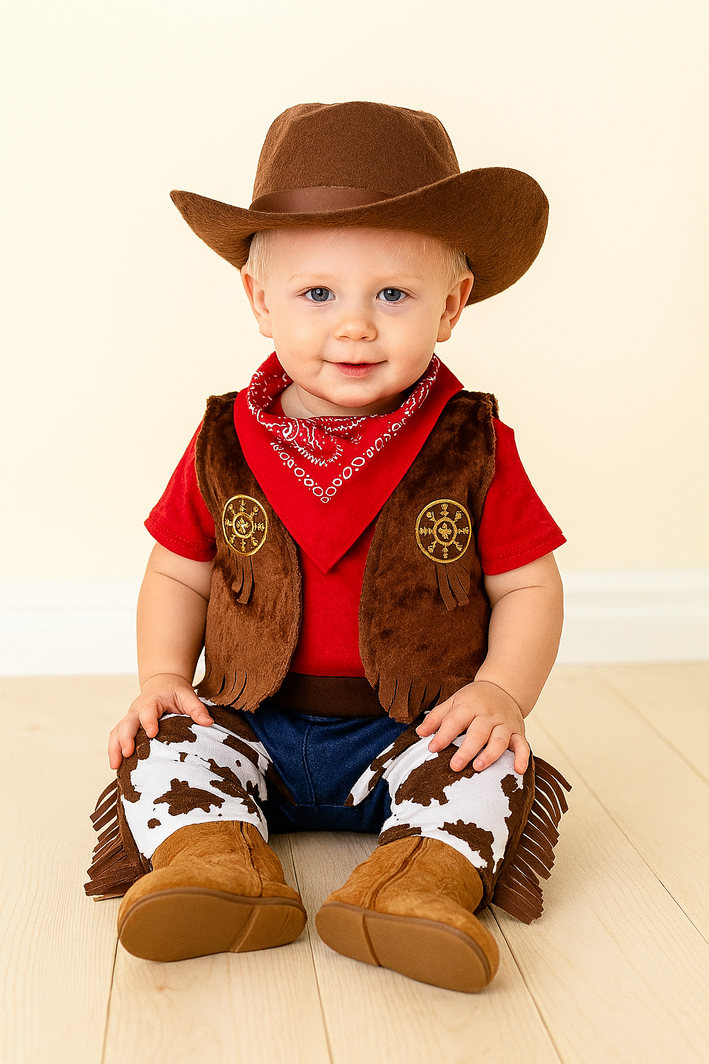 Cowboy 4-Piece Brown Toddler Costume Outfit