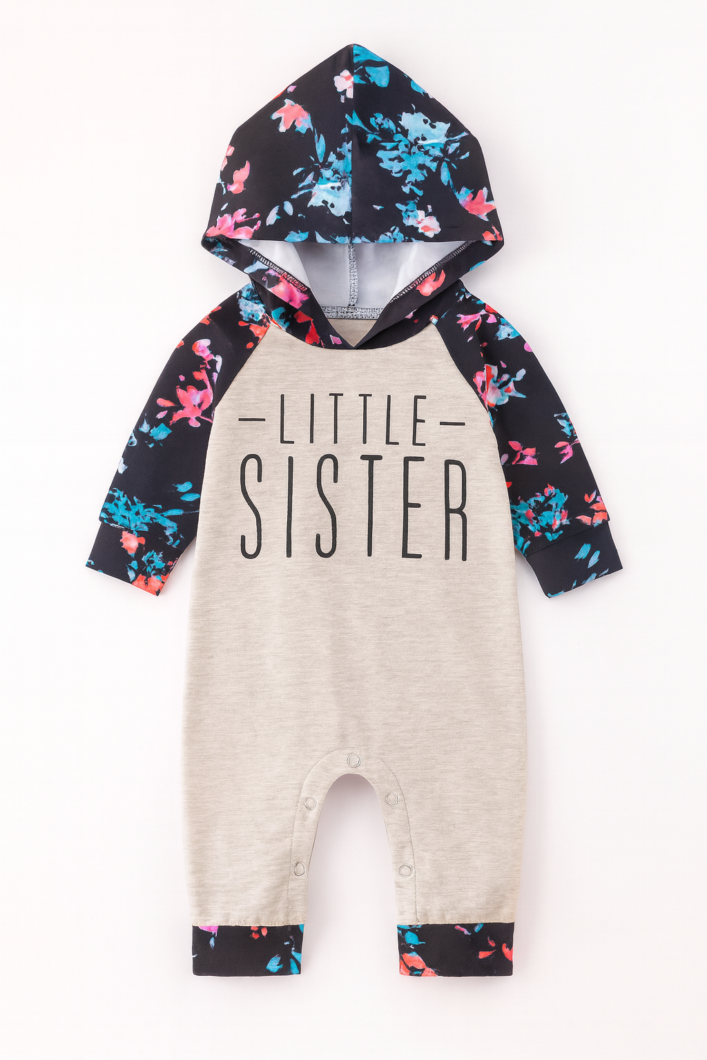Little Sister Baby Hooded Romper
