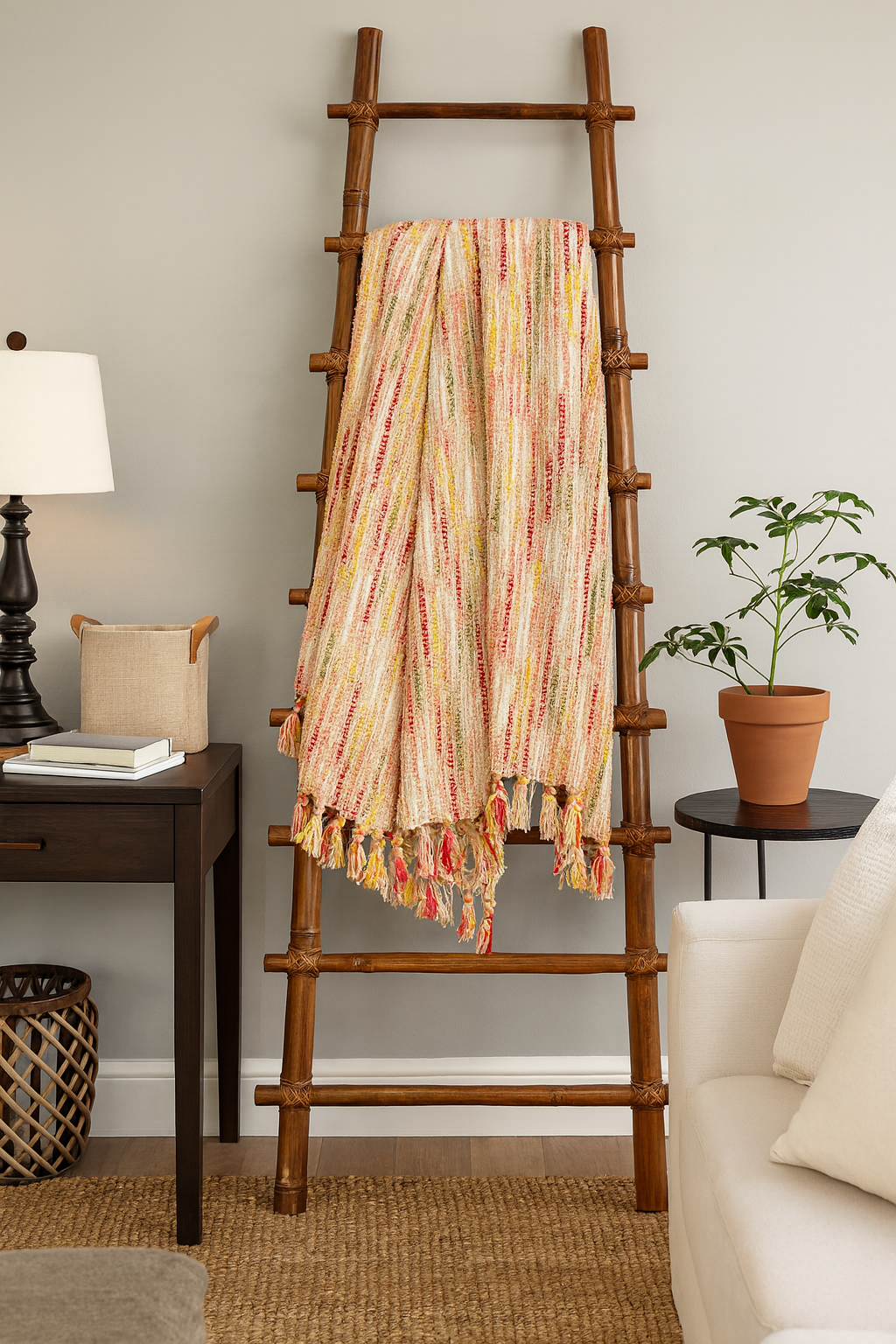 Rainbow Knit 50"X60" Throw Blanket