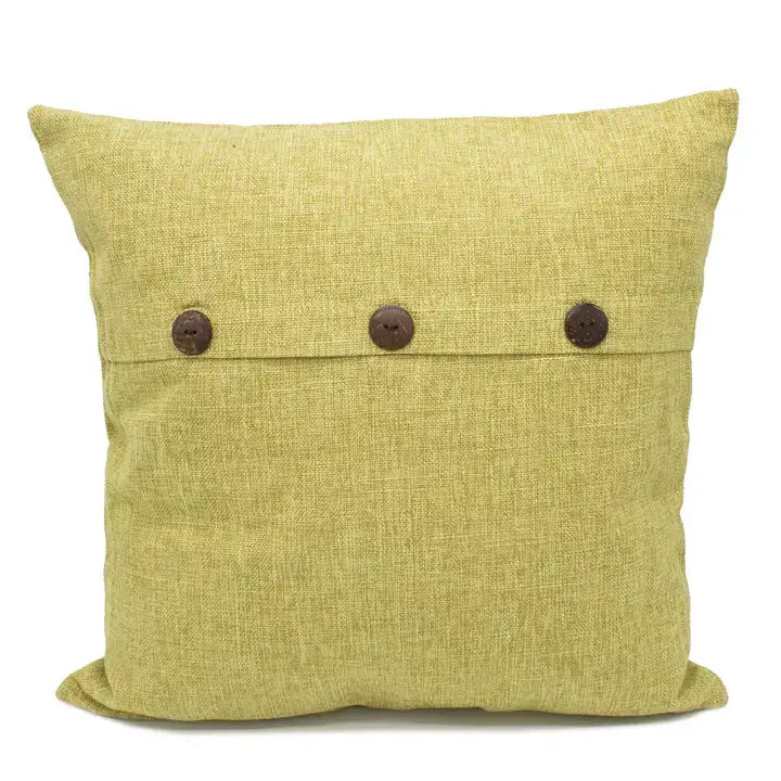 Lime Buttons Solid 18" Throw Pillow