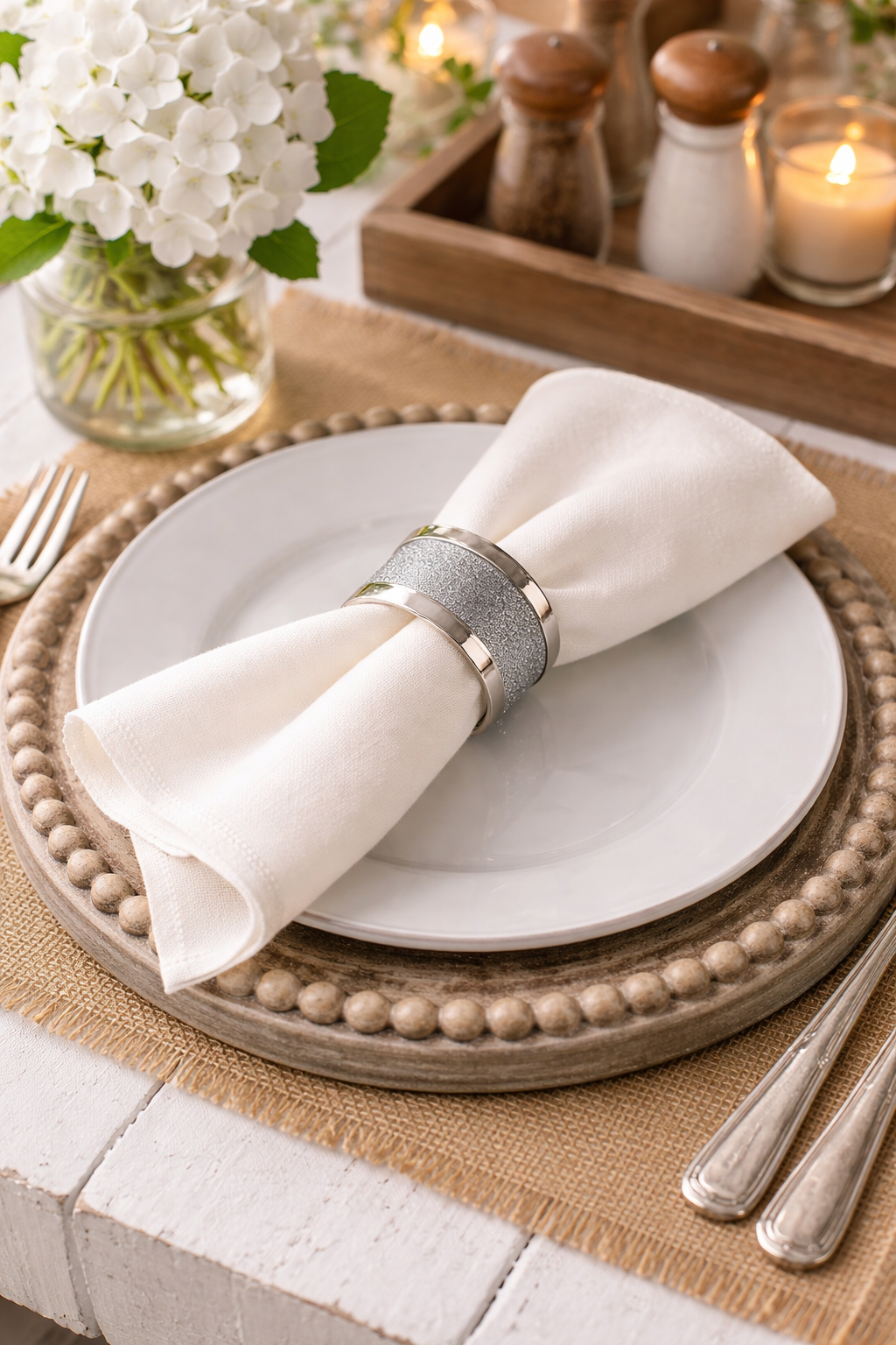 Sparkling Silver Band Napkin Ring