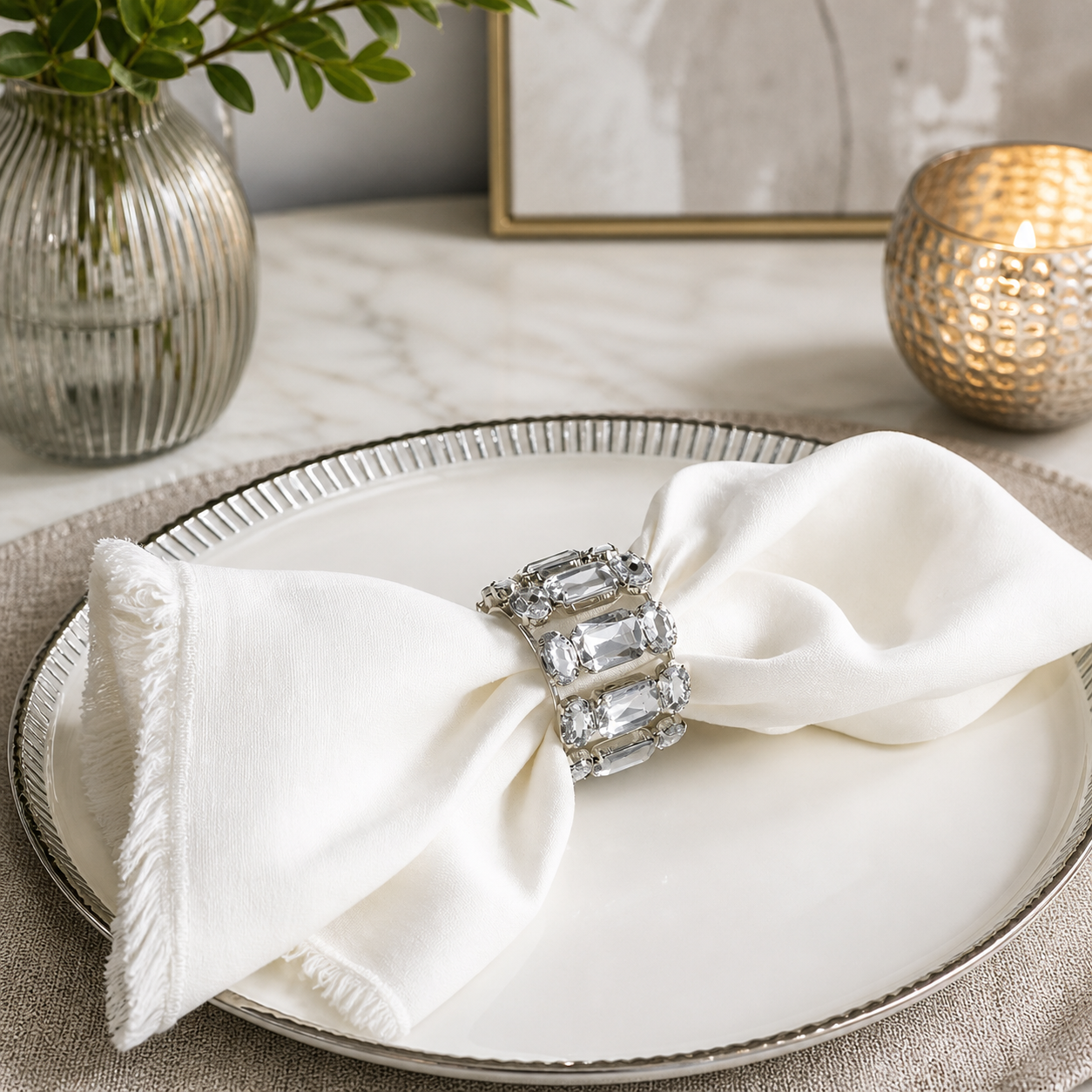Modern Round Clear Napkin Ring