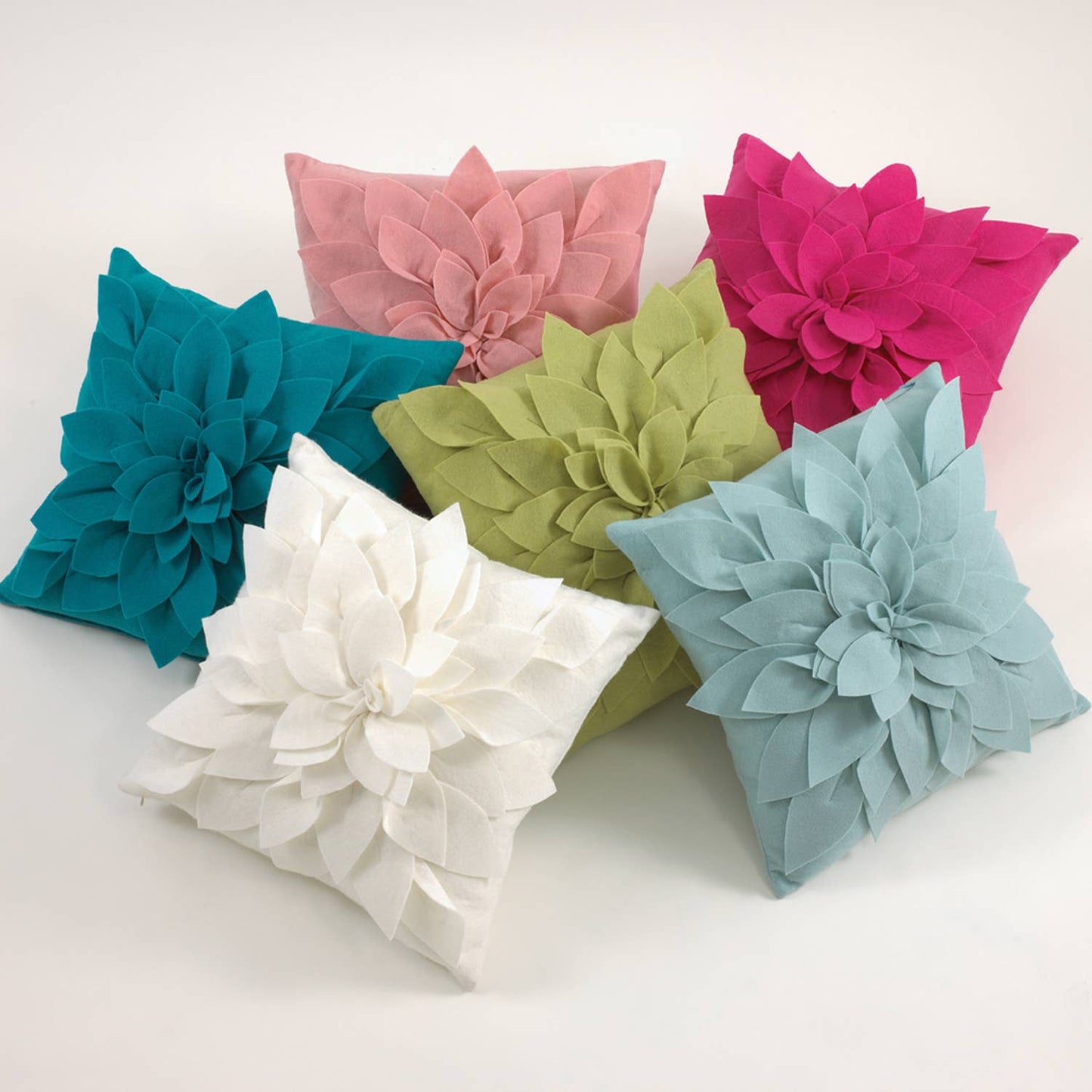 3D Petal Flower 17" Square Decorative Throw Pillow