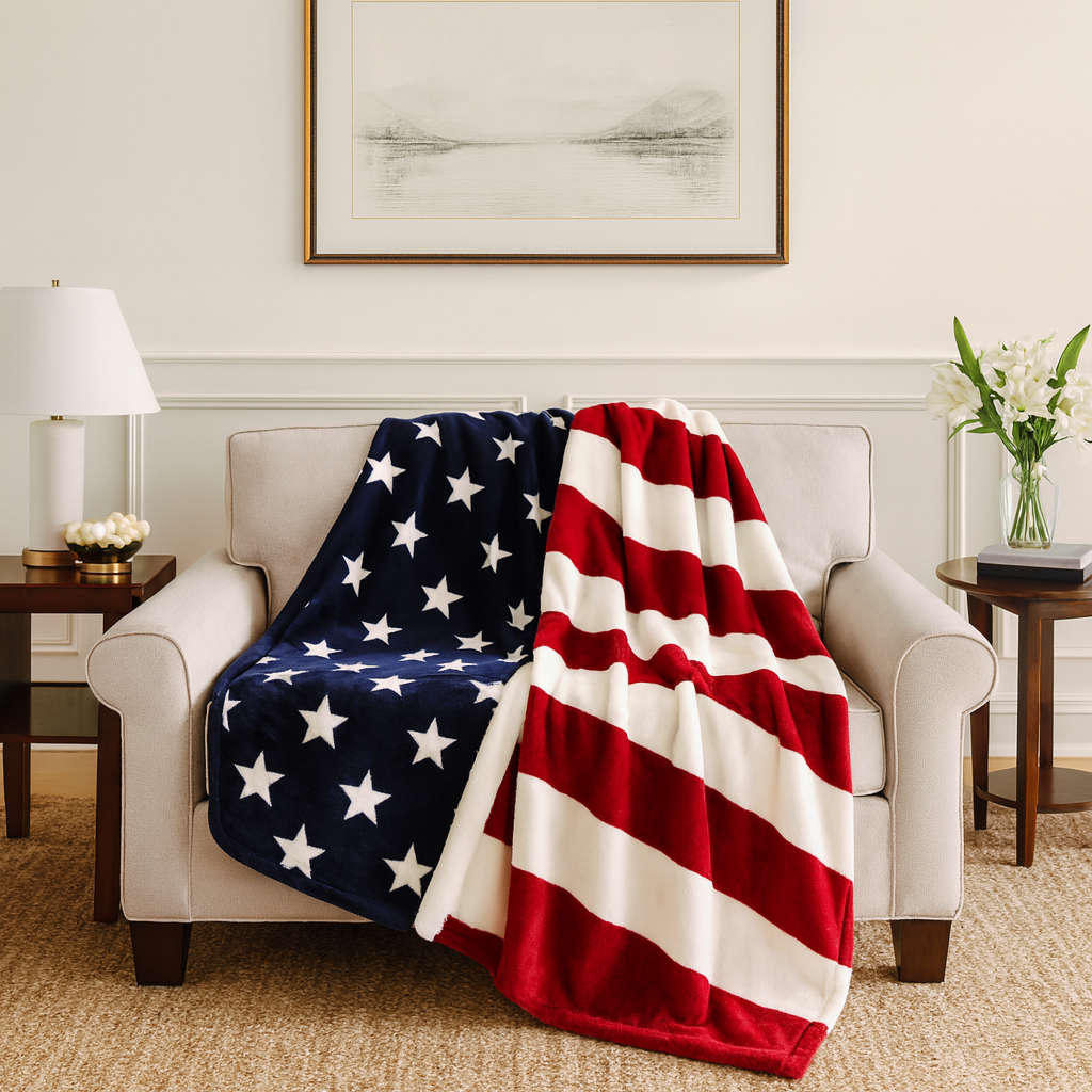 Classic American Flag 50"X60" Throw Blanket