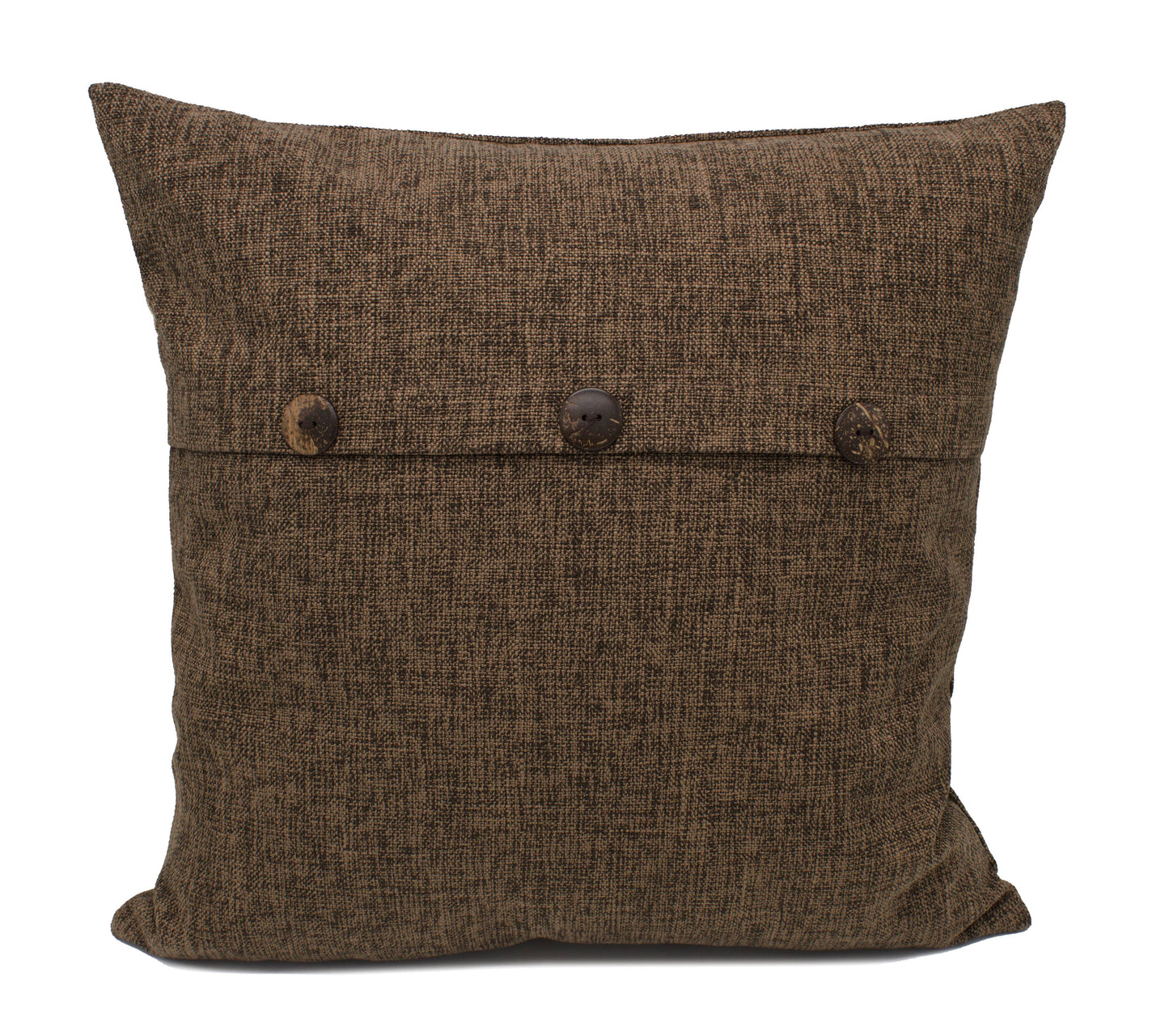 Brown Buttons Solid 18" Throw Pillow
