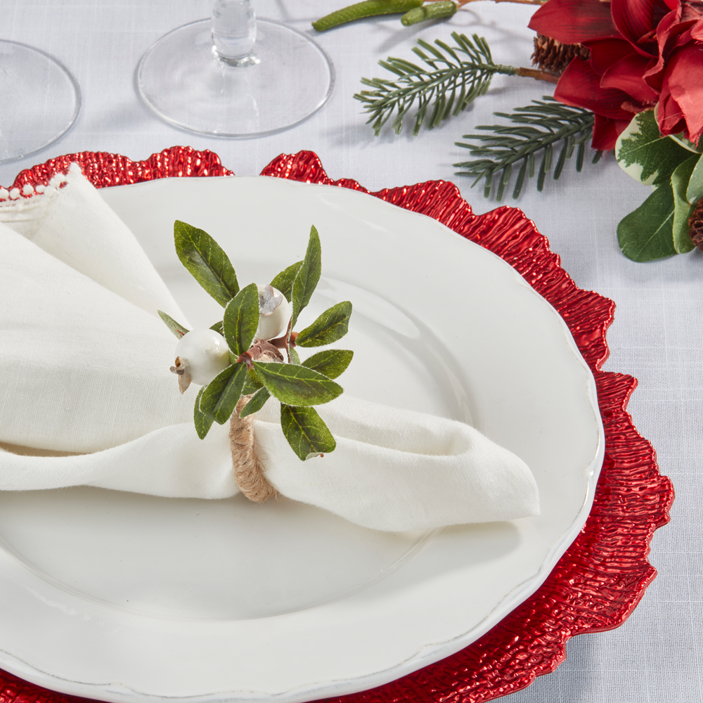 White Berry Napkin Ring