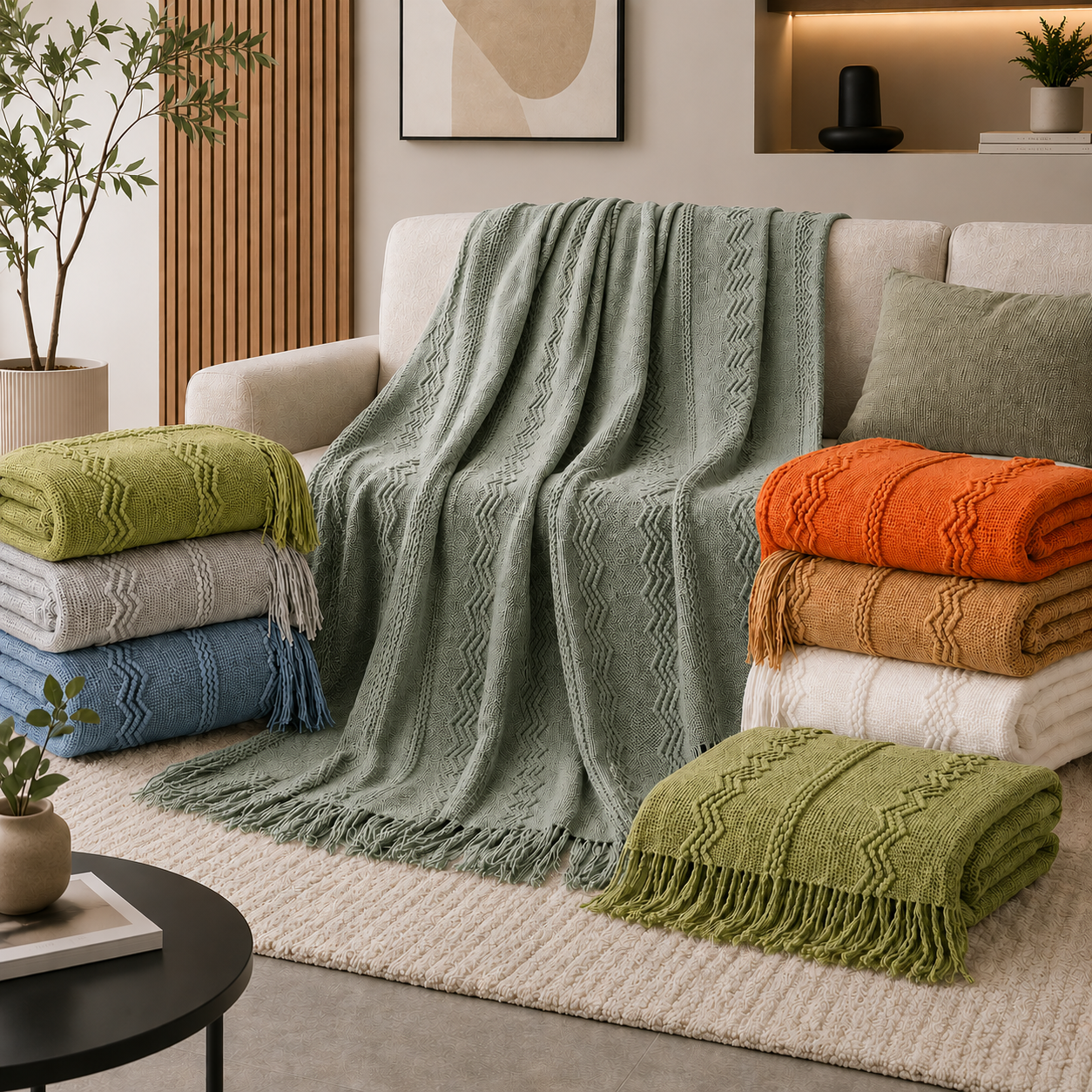 Textured Zigzag Throw Blanket - 50"x60"