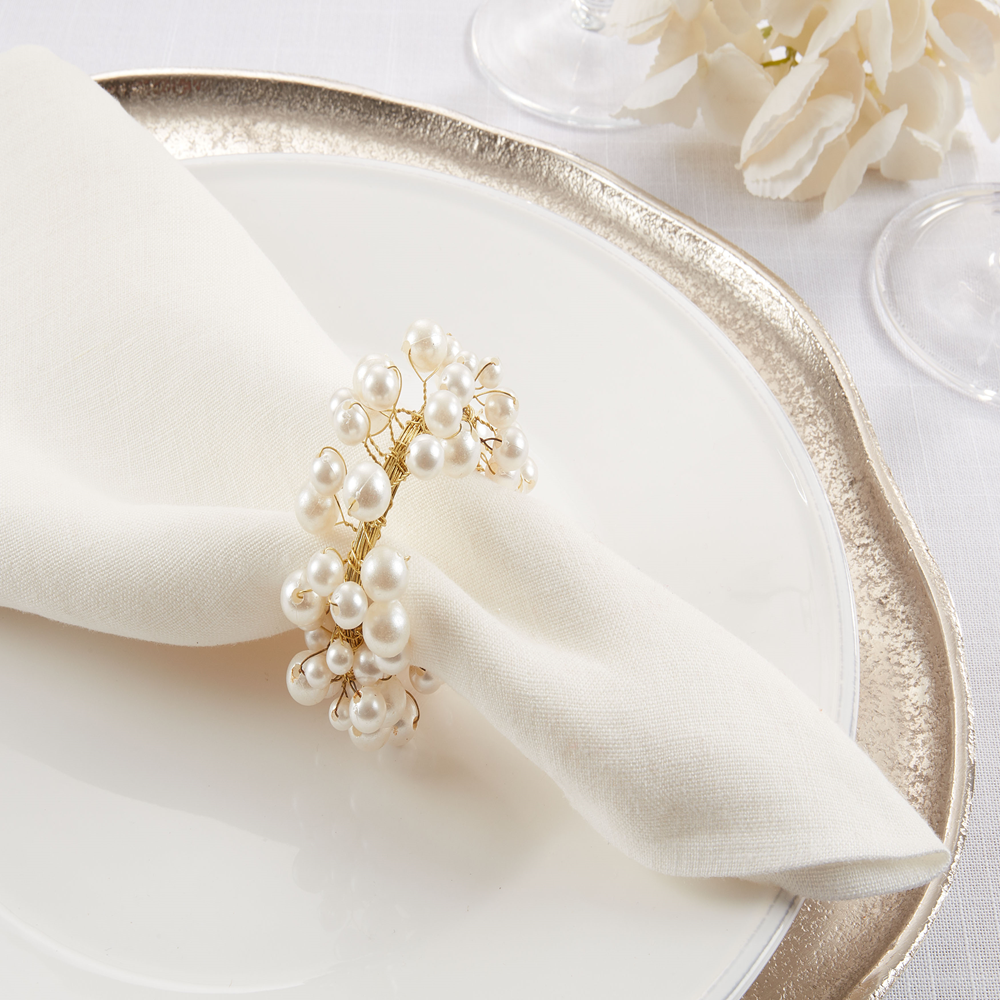 Gold Ivory Pearl Napkin Ring