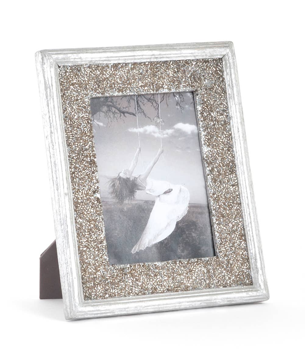 Silver Seed Bead Photo Frame - 5"x7"