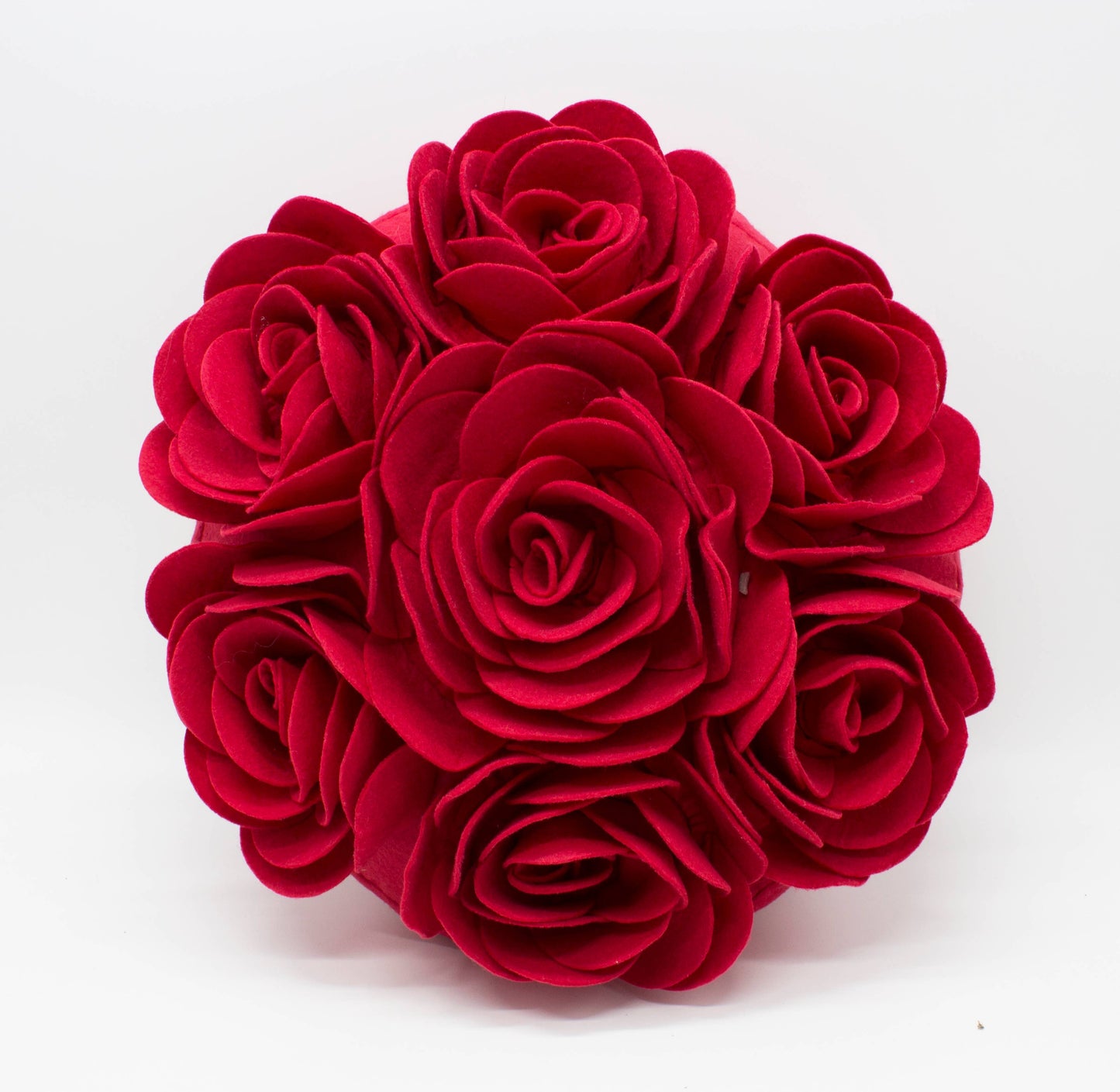 Red 3D Petals Rose 15" Throw Pillow
