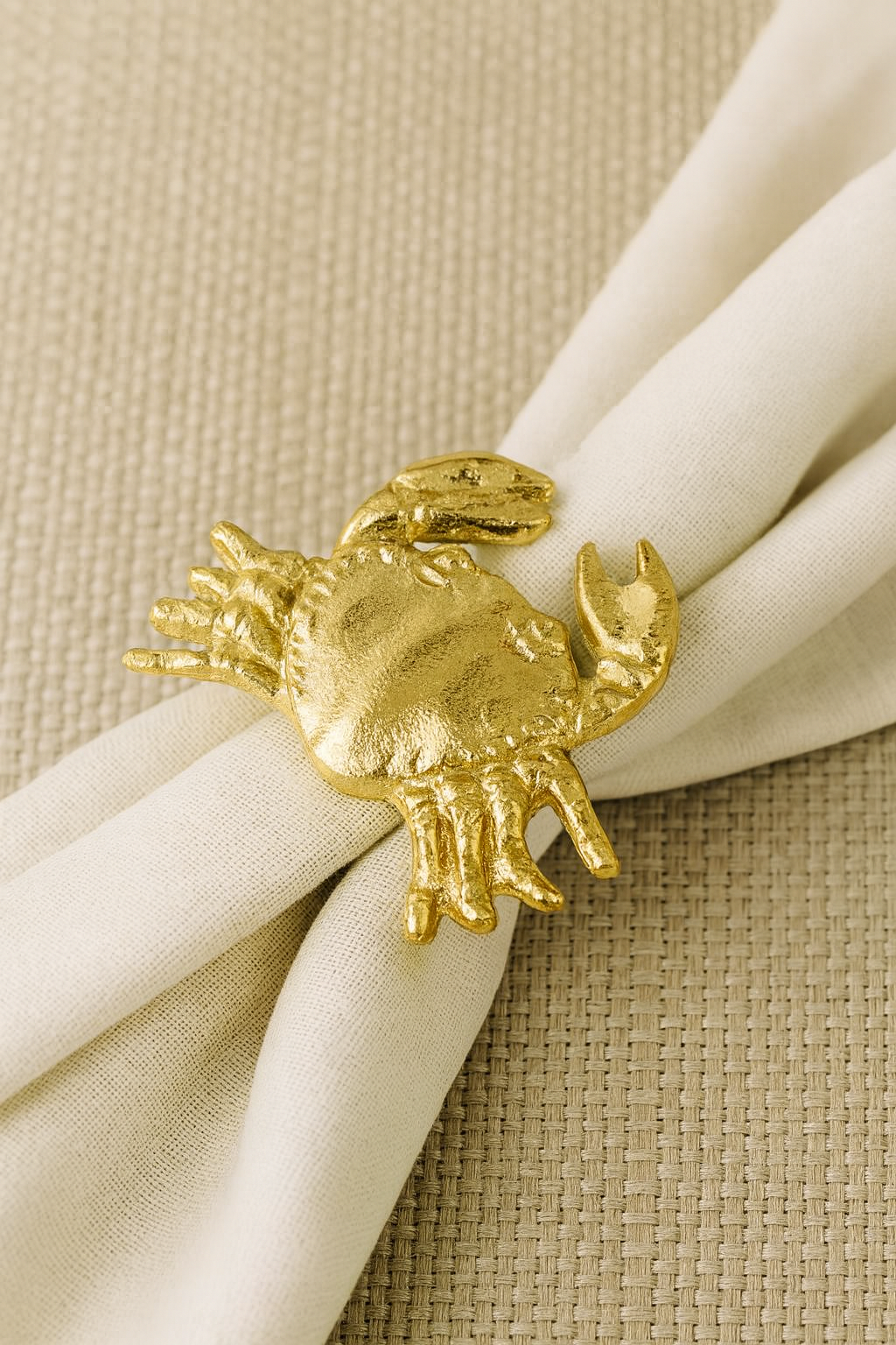 Gold Coastal Crab Metal Napkin Ring