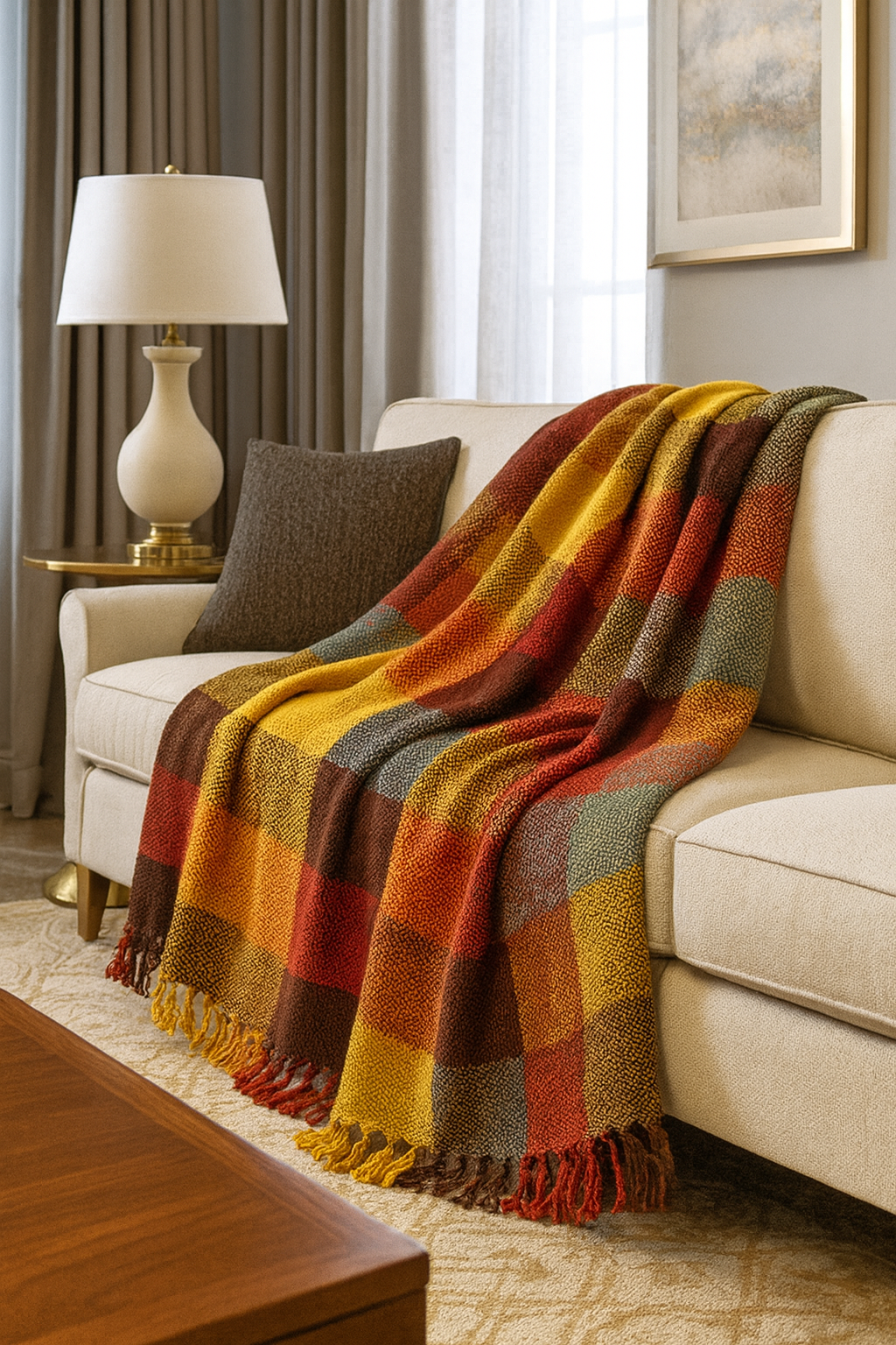 Colorful Woven Plaid Throw Blanket - 50"x60"