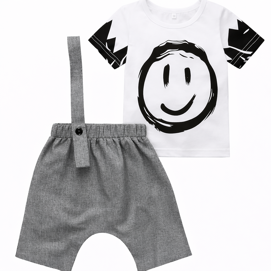 Smiley Face Baby Boy 2-Piece Outfit