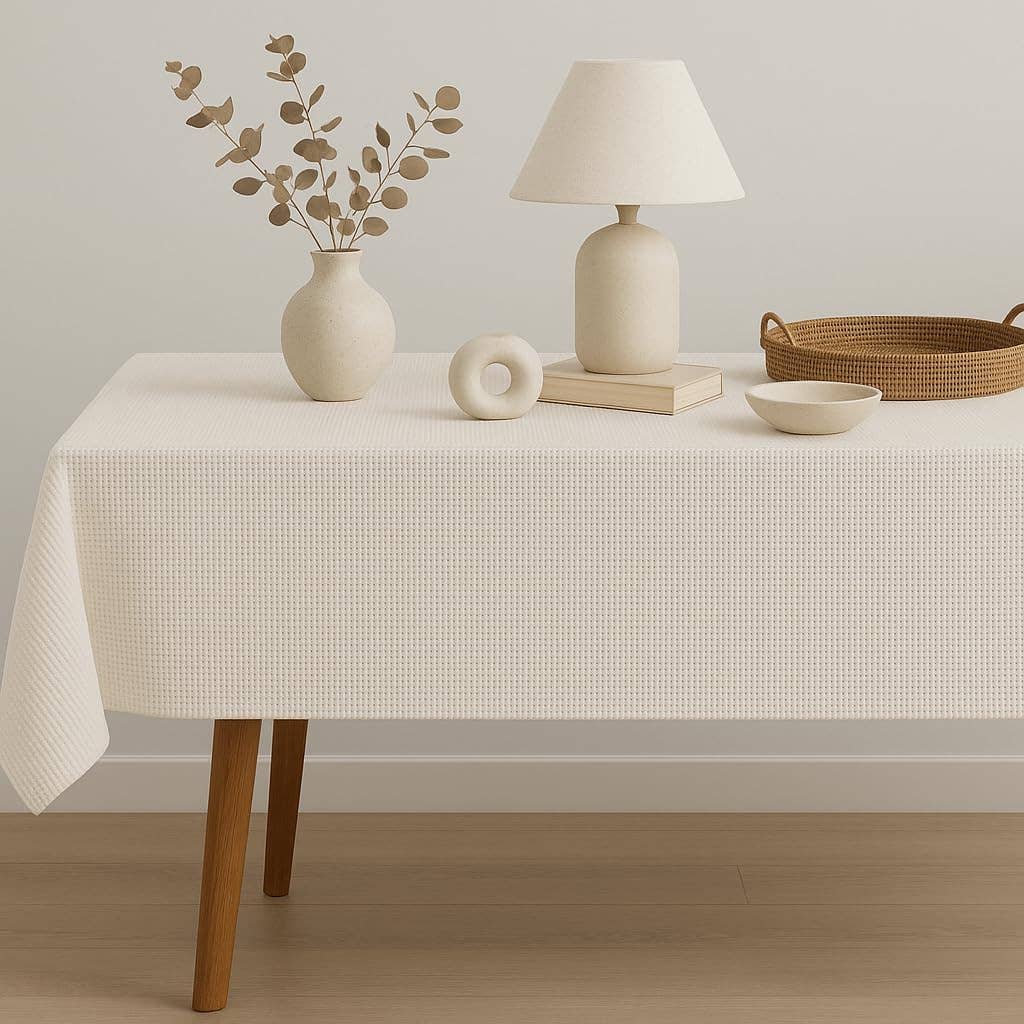 Ivory Waffle Weave Tablecloth