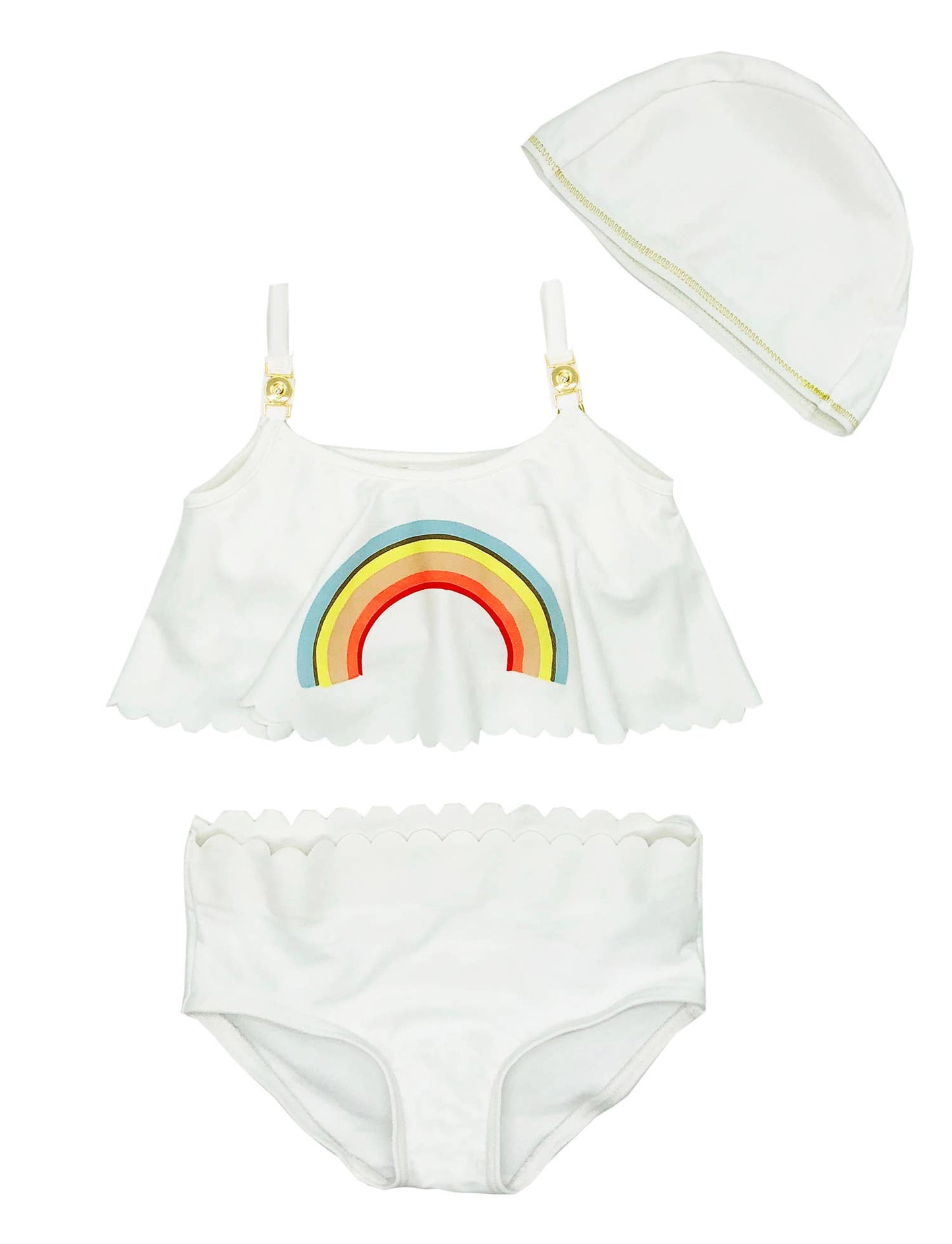 Ivory Rainbow 3-Piece Toddler Girl Swimwear Set