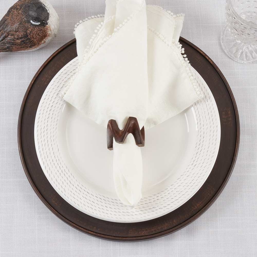 Mango Wood W Napkin Ring
