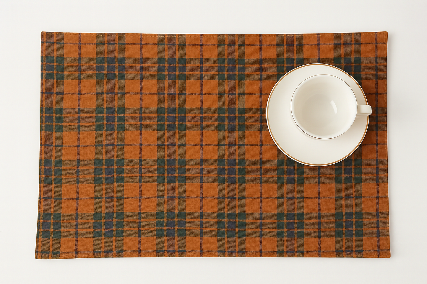 Mustard Rustic Tartan Plaid 13"x19" Reversible Placemat