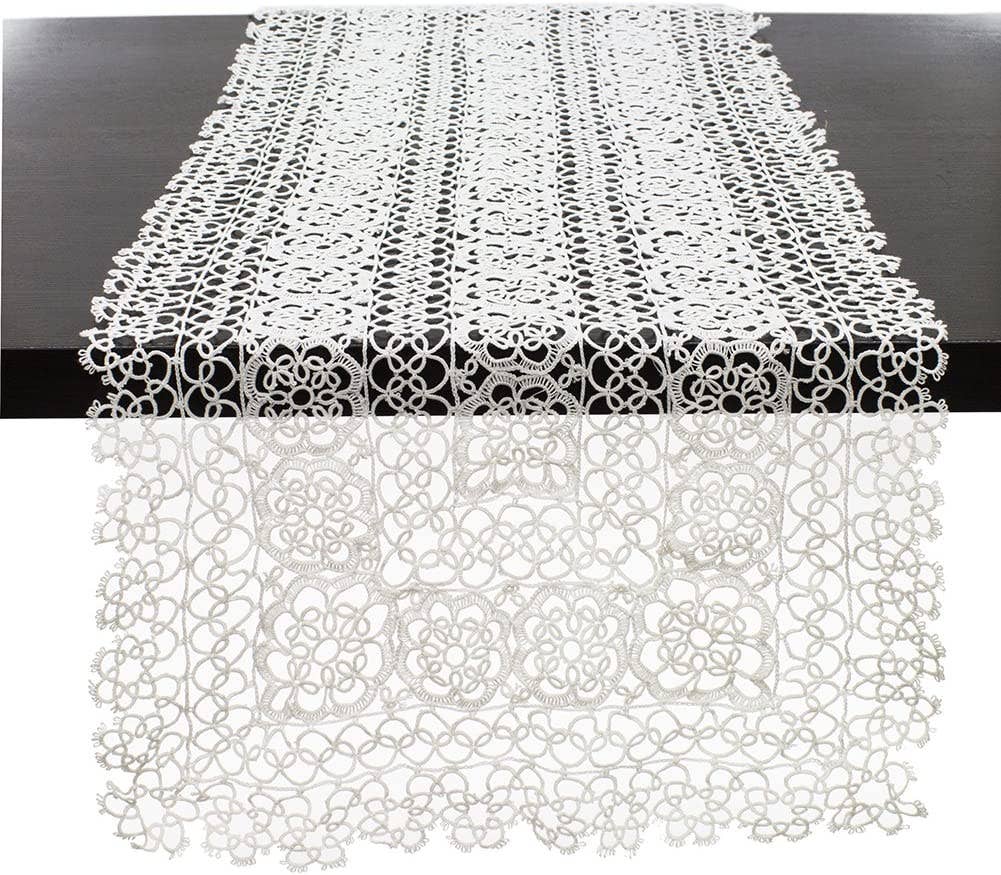 240 - Tatting Lace Cotton 16"x72" Table Runner