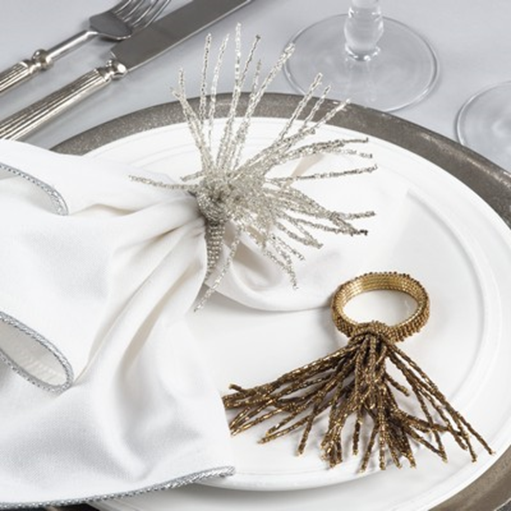 Hand Beaded Fringe Design Napkin Ring