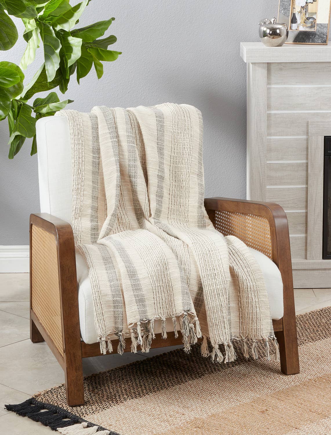 Striped Woven Pure Cotton 50x60 Throw Blanket