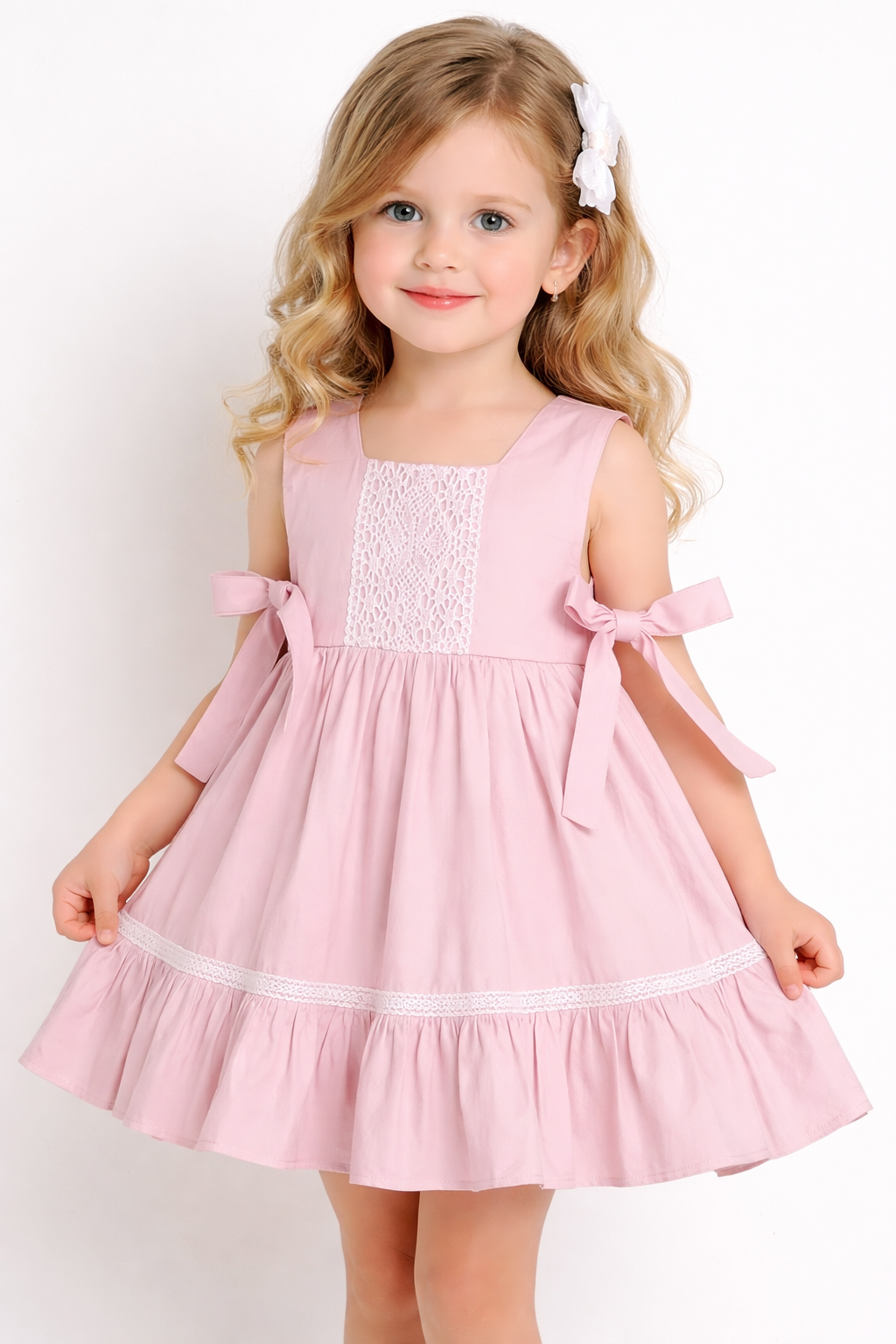 Pink Pleated Baby Girl Dress