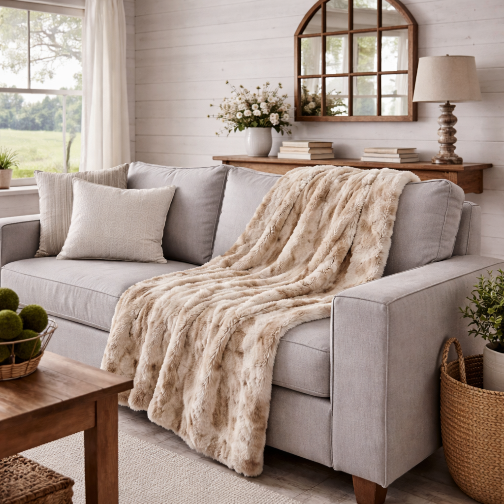 Leopard Plush Faux Fur Throw Blanket - 50"x60"