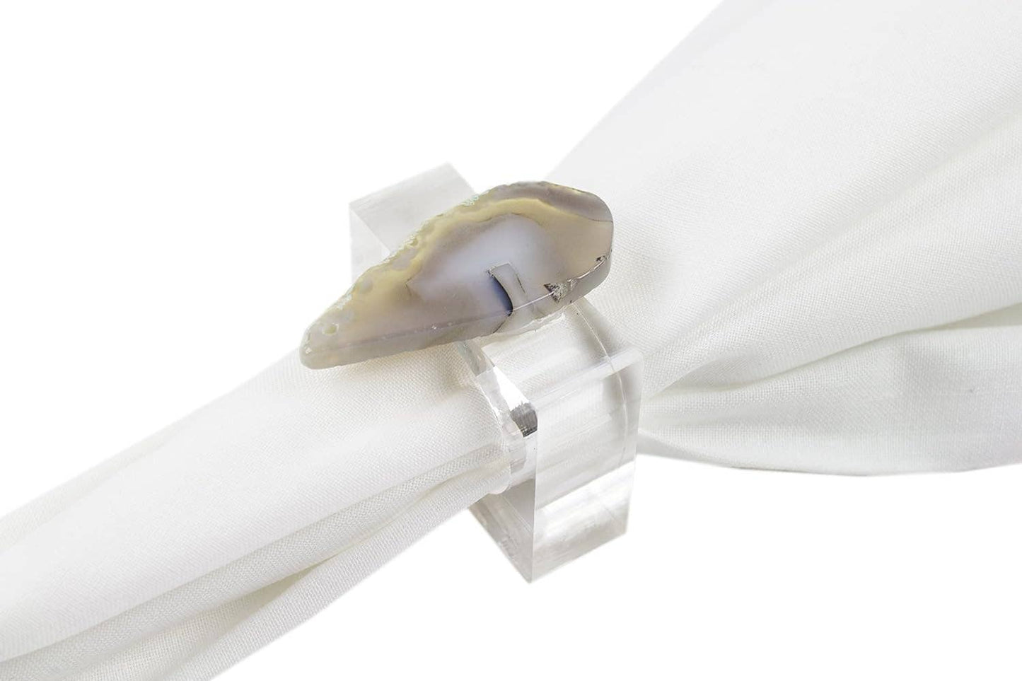 Gray Agate Natural Stone Napkin Ring