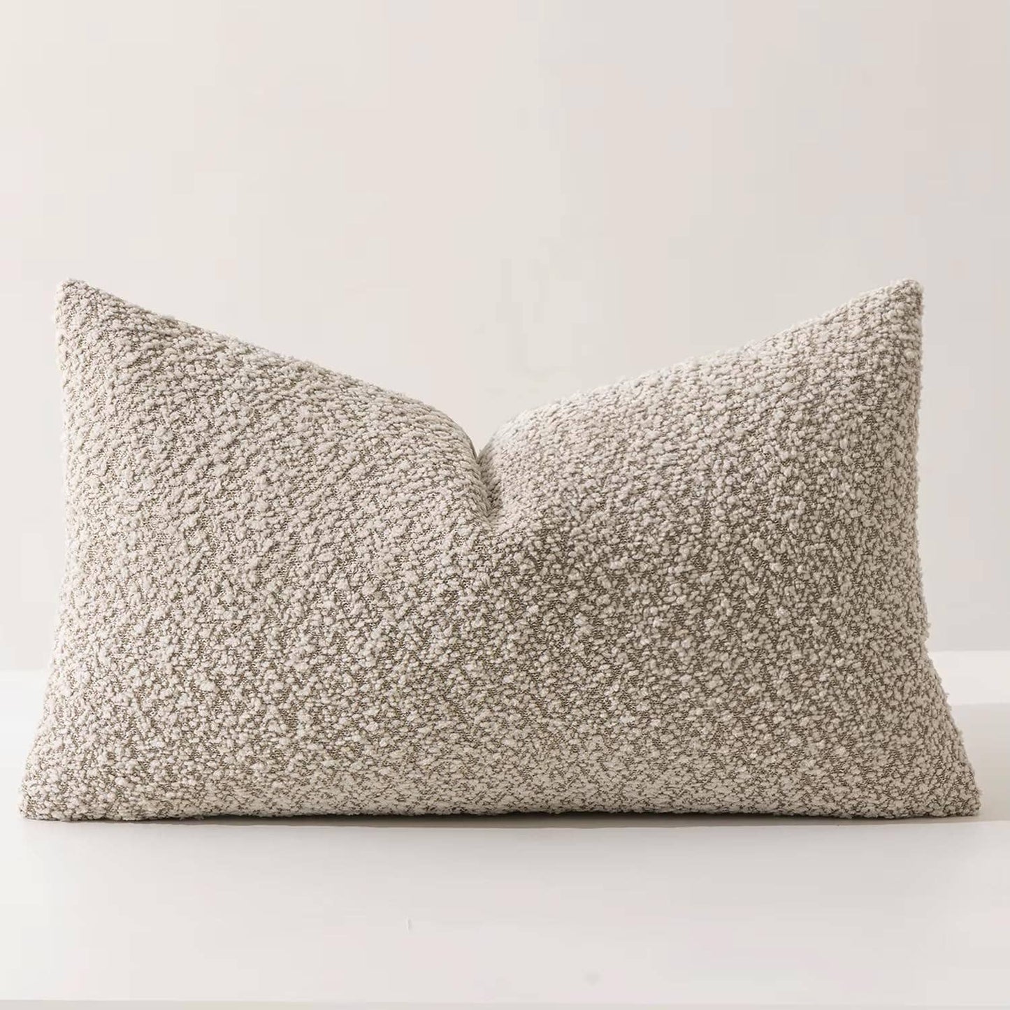PLW0168 - Brown Textured Bouclé-Style 12"x20" Throw Pillow