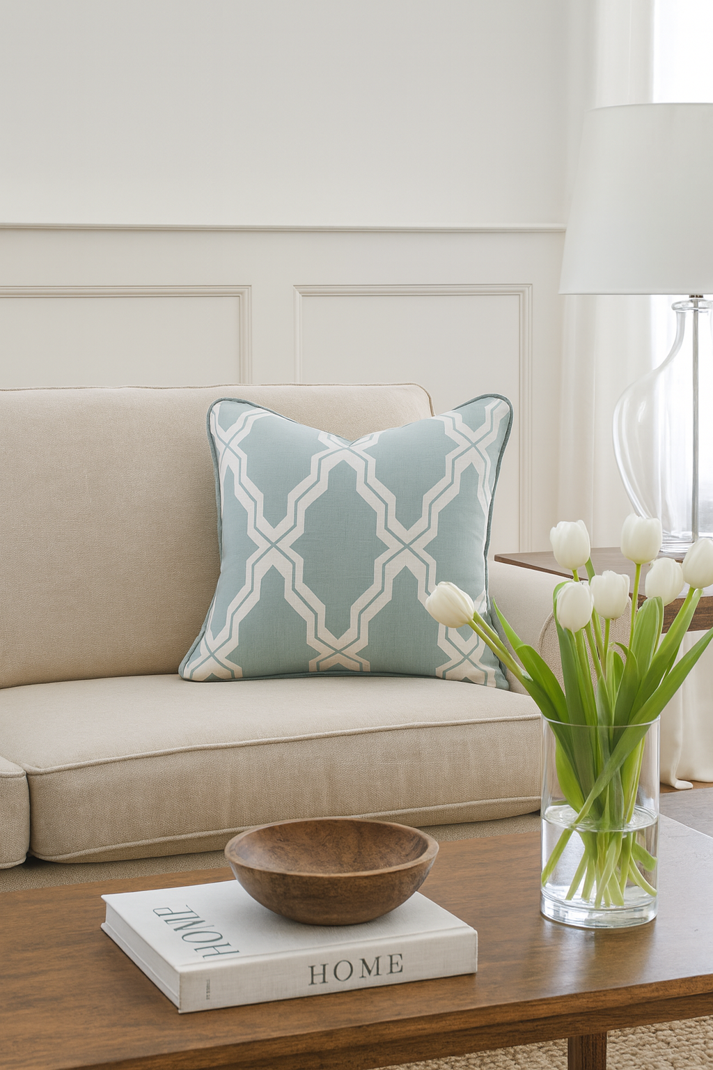 914 - Duck Egg Blue Moroccan Down-Filled 18" Throw Pillow