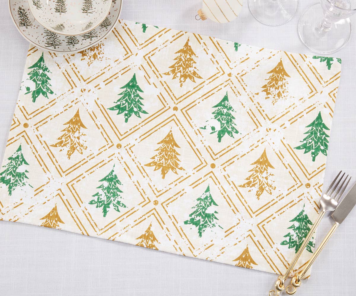 151 - Christmas Trees Cotton 14"x20" Placemat