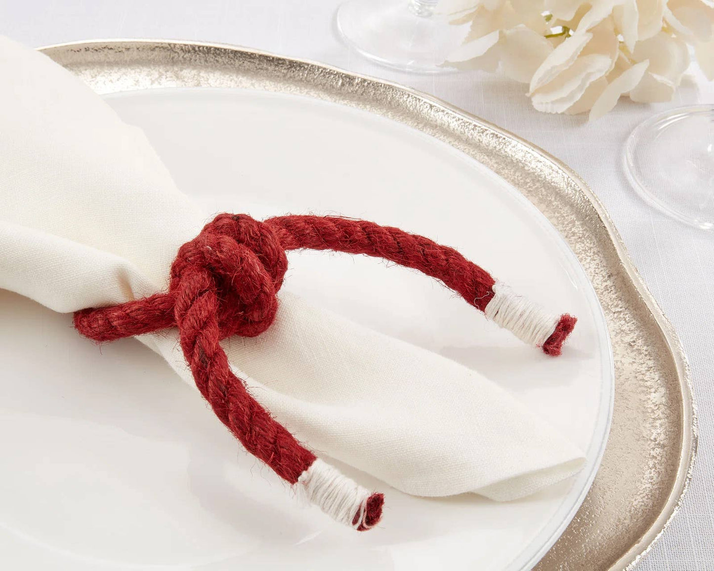 Red Knotted Rope Napkin Ring
