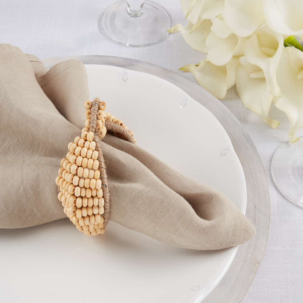 Natural Beaded Pumpkin Napkin Ring