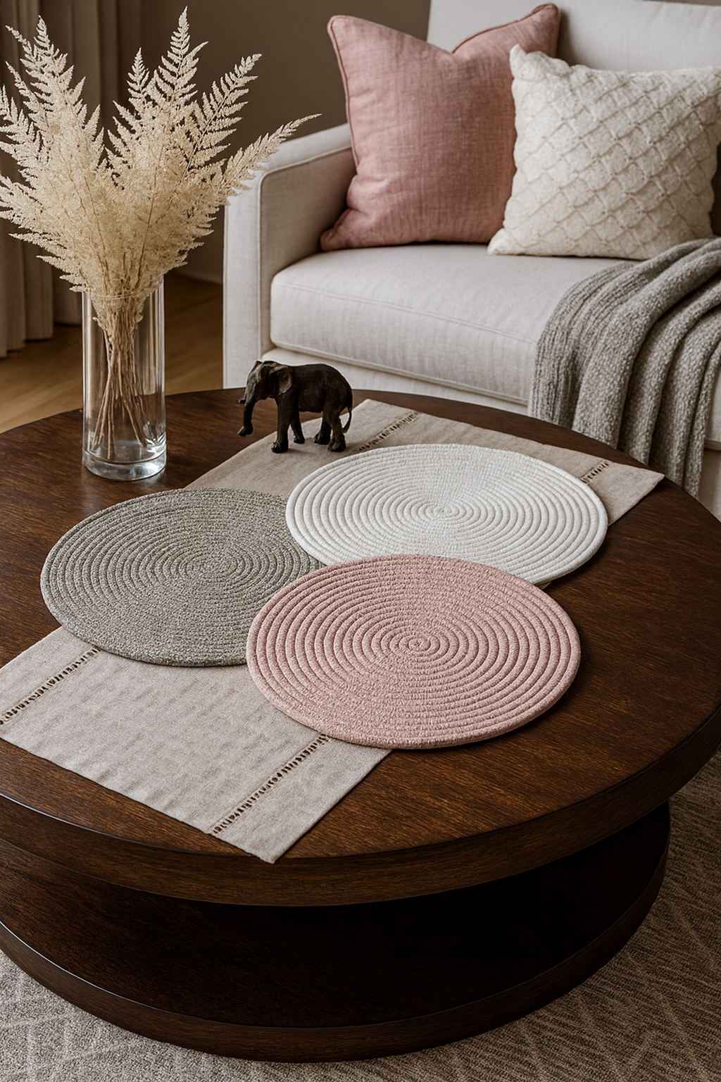 PM0036 - Solid Braided Reversible Cotton Blend Placemat