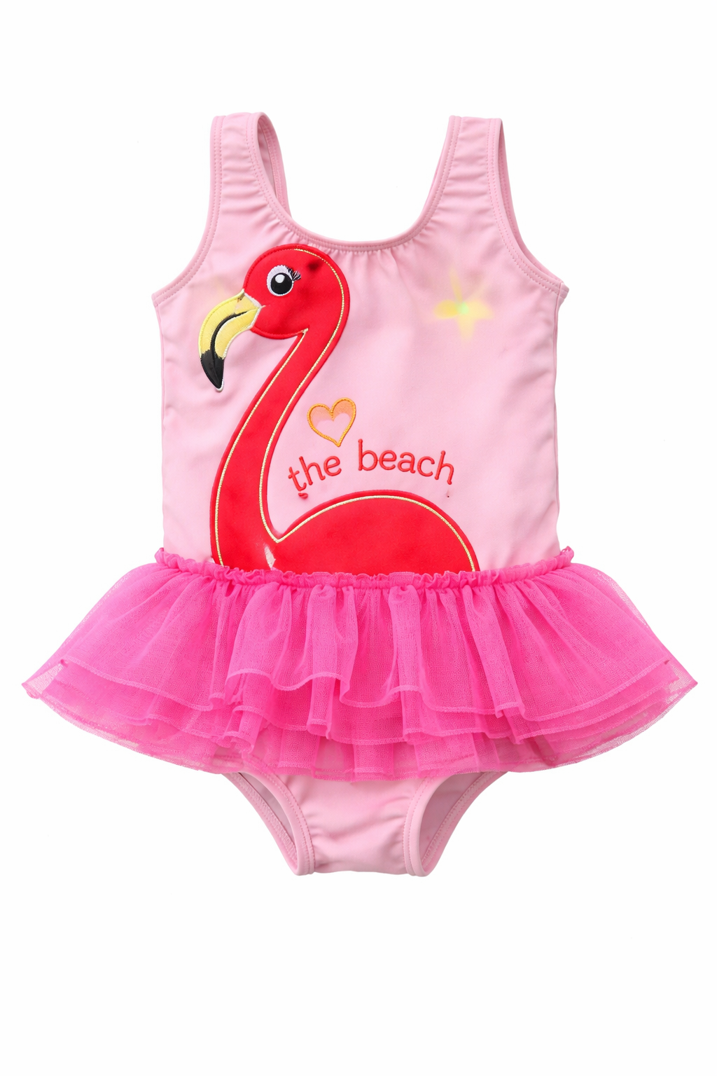 Little Girl Pink Swan Ballerina Tutu One-Piece Swimsuit