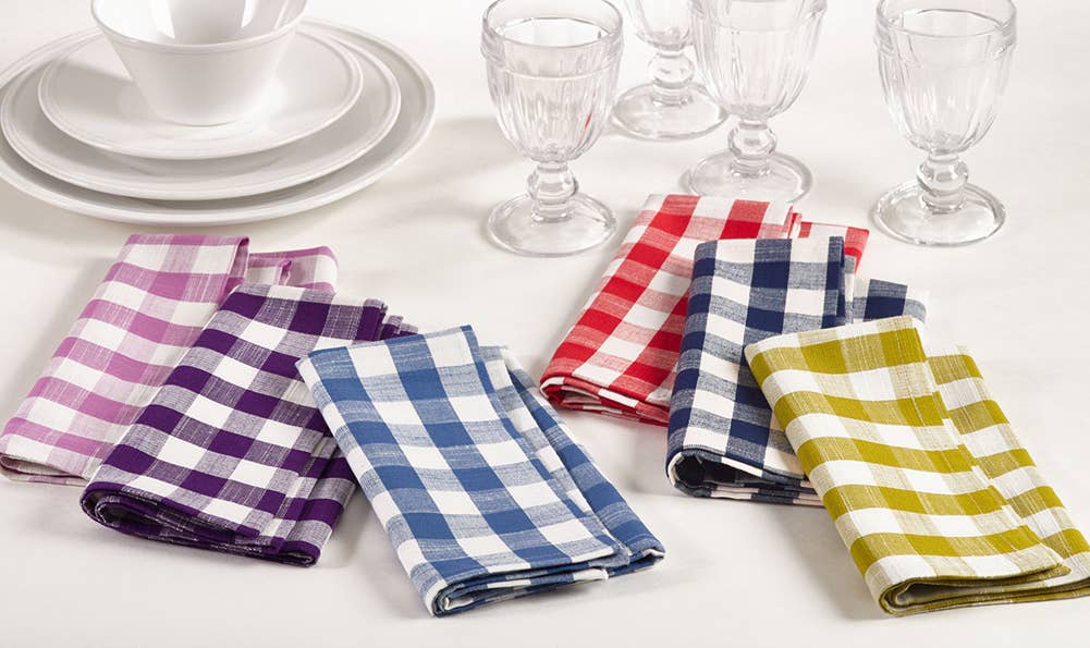 590 - Gingham Cotton 20" Cloth Dinner Napkin