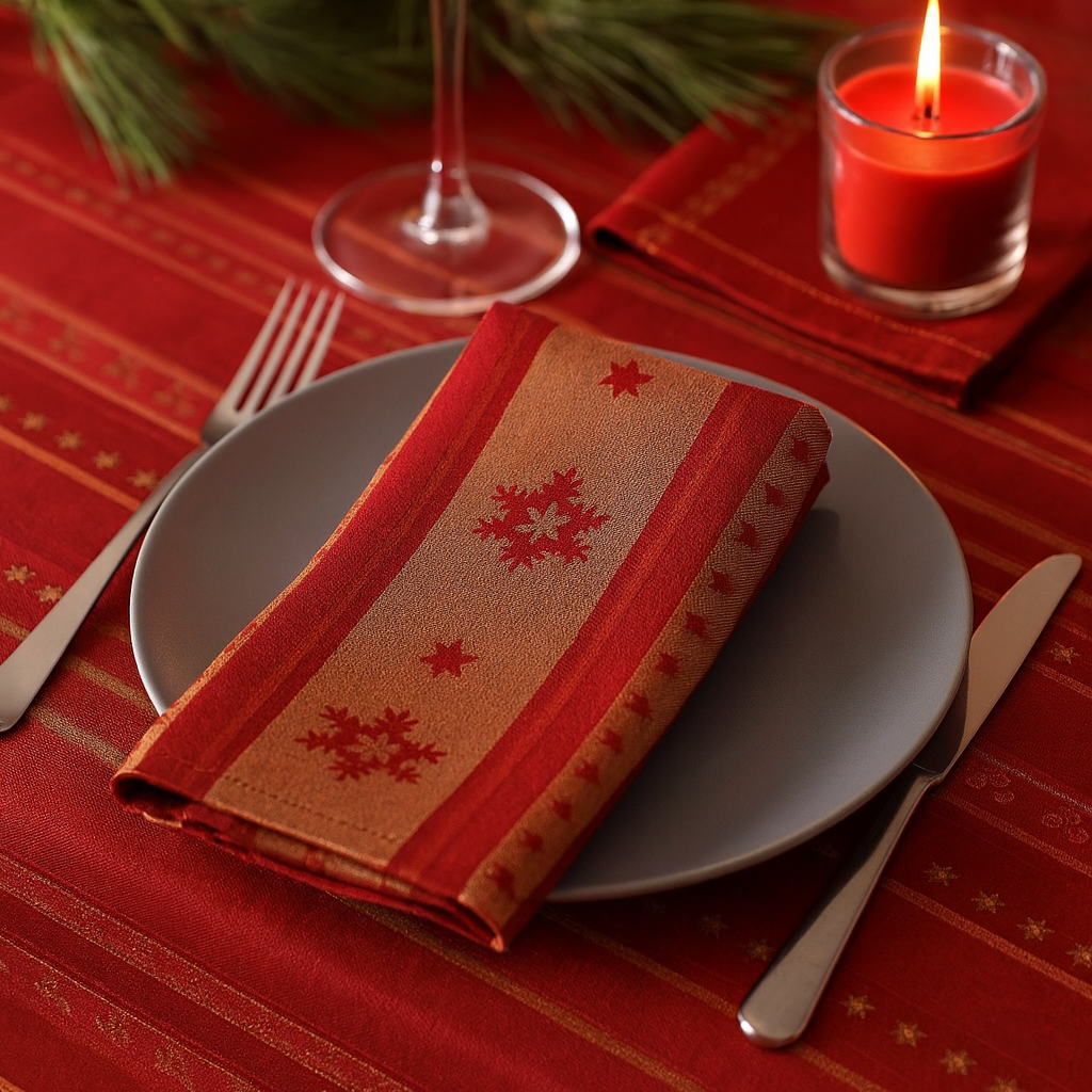 Metallic Gold Burgundy 20" Dinner Napkin