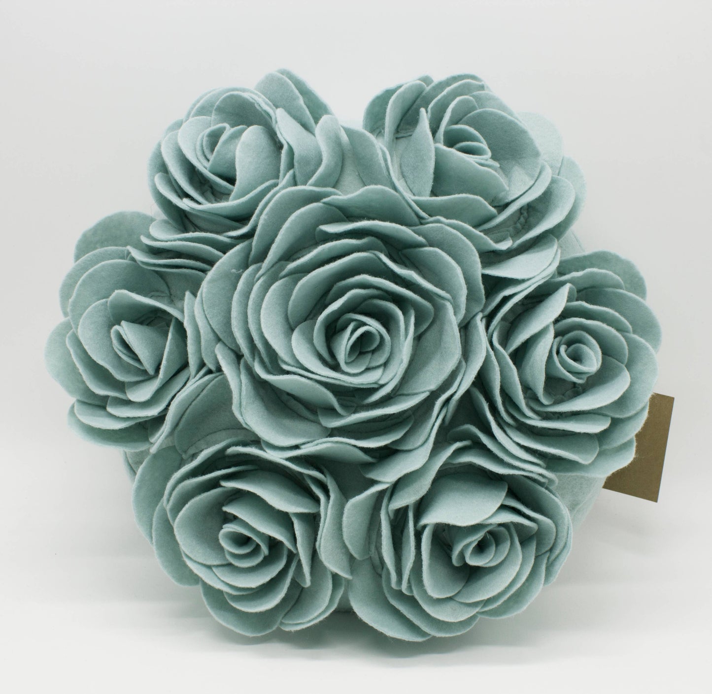 Aqua 3D Petals Rose 15" Throw Pillow