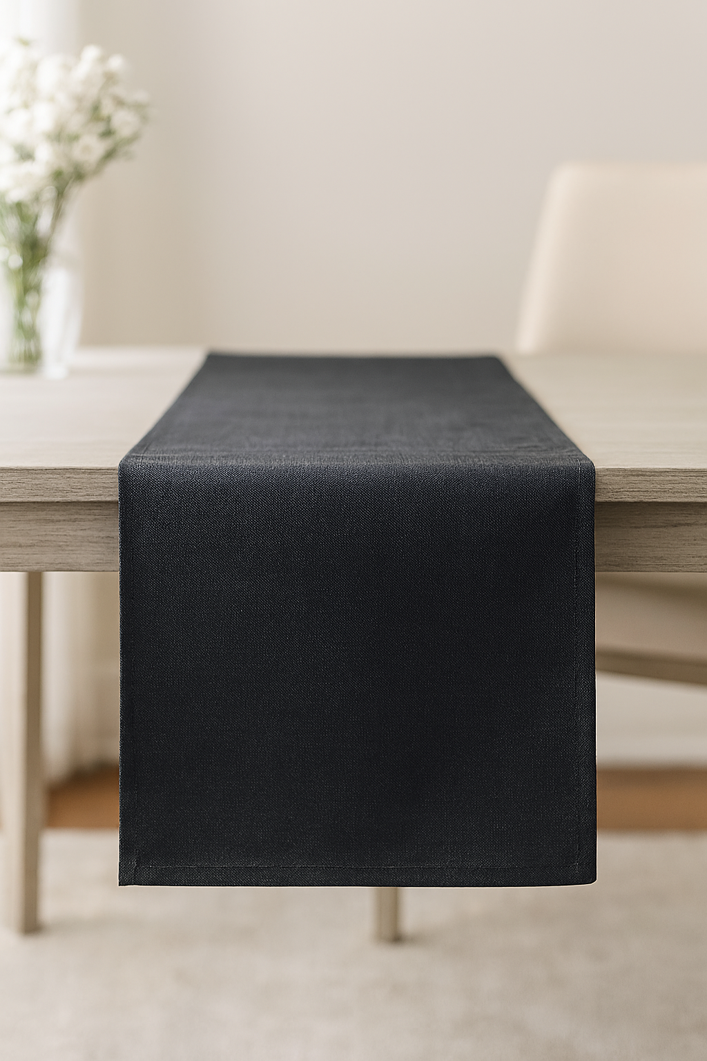 Black Everyday Design Table Runner