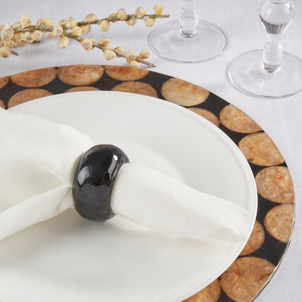 Black Capiz Napkin Ring