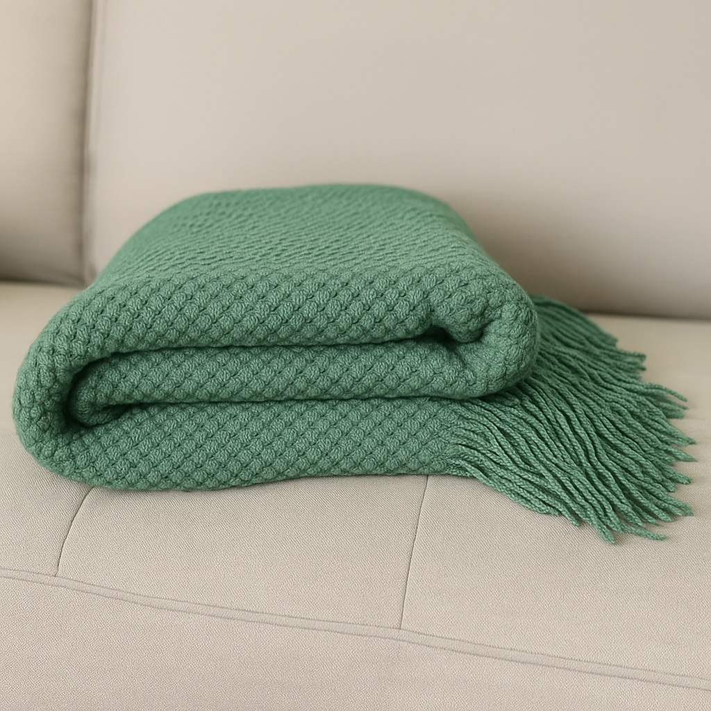 Eucalyptus Texturd Knit Throw Blanket – 50"x60"