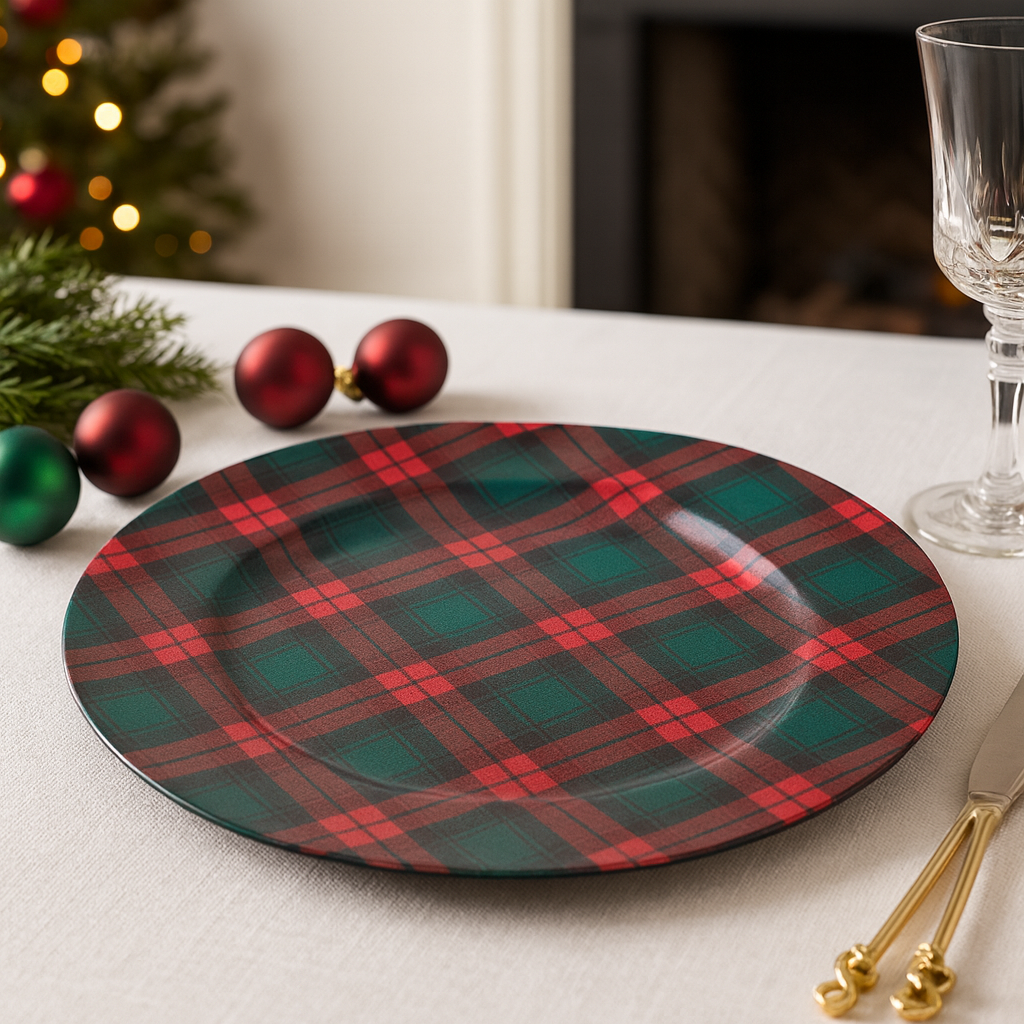 Red and Green Classic Plaid 13" Charger Plate